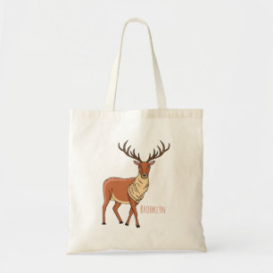 Reindeer cartoon illustration tote bag