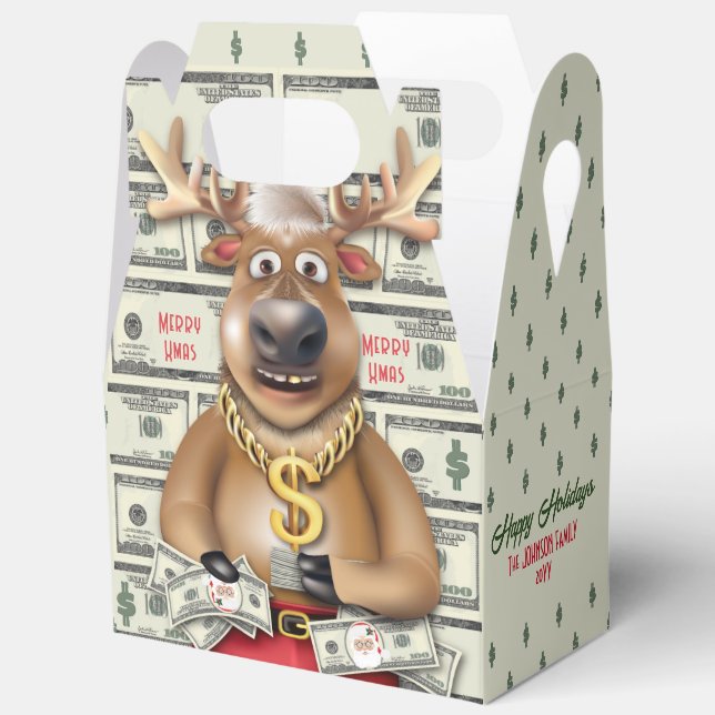 Reindeer Cash Money Favor Box (Open)