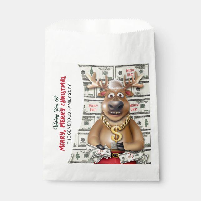 Reindeer Cash Money Favour Bag (Front)