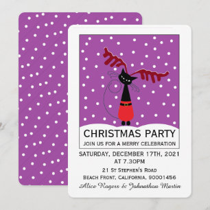 Reindeer Chat Fête de Noël Invitation