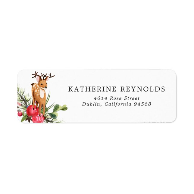 Reindeer | Christmas Baby Return Address Label (Front)