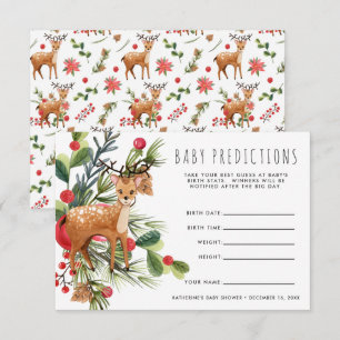 Reindeer   Christmas Baby Shower Guessing Game Invitation