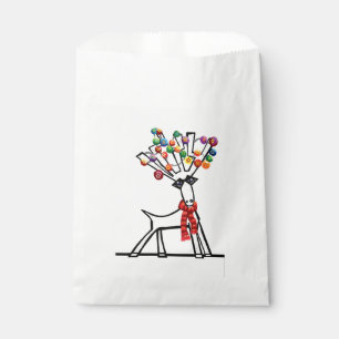 Reindeer, Christmas baubles, red scarf and snow Favour Bag