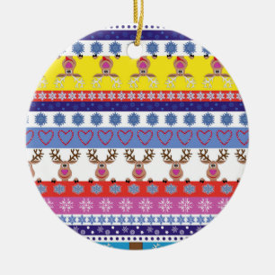 reindeer christmas ceramic ornament