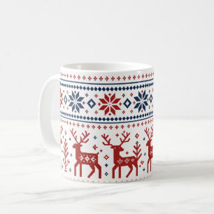 Reindeer Christmas Coffee Nordic Knitted Holiday Mug