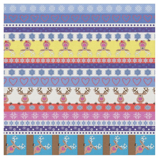 reindeer christmas fabric (Close Up)