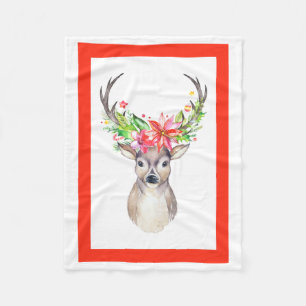 Reindeer Christmas Fleece Blanket