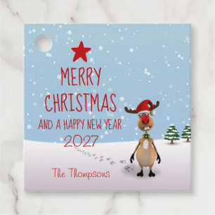 Reindeer Christmas Funny New Year Tree 2026 Favour Tags