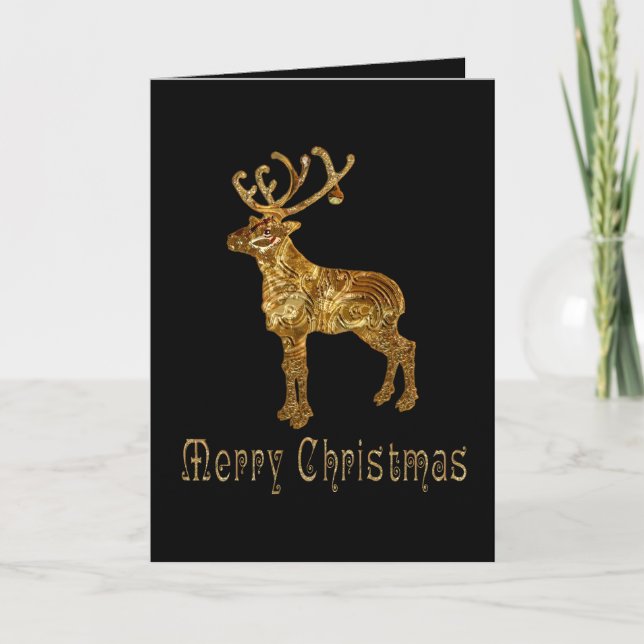 Reindeer Christmas Holiday Card (Front)