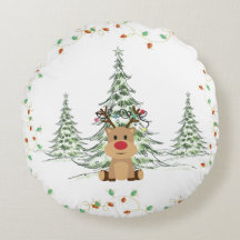 Reindeer Christmas Holiday Lights Winter Trees 