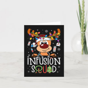 Reindeer christmas infusion nurse squad stethoscop card