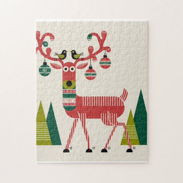 Reindeer Christmas Jigsaw Puzzle (Vertical)
