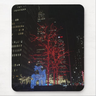 Reindeer Christmas Lights New York City Manhattan Mouse Pad