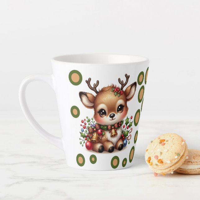 Reindeer Christmas Mug with Your Name-Latte Mug (In Situ)
