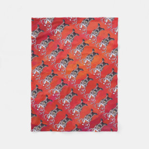 Reindeer Christmas On Green Fleece Blanket
