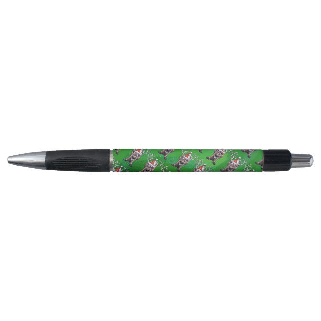 Reindeer Christmas On Green Pen (Front)