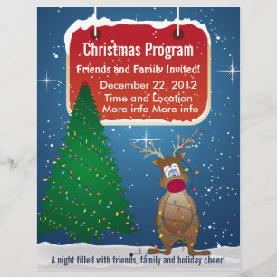 Reindeer Christmas Program Flyer