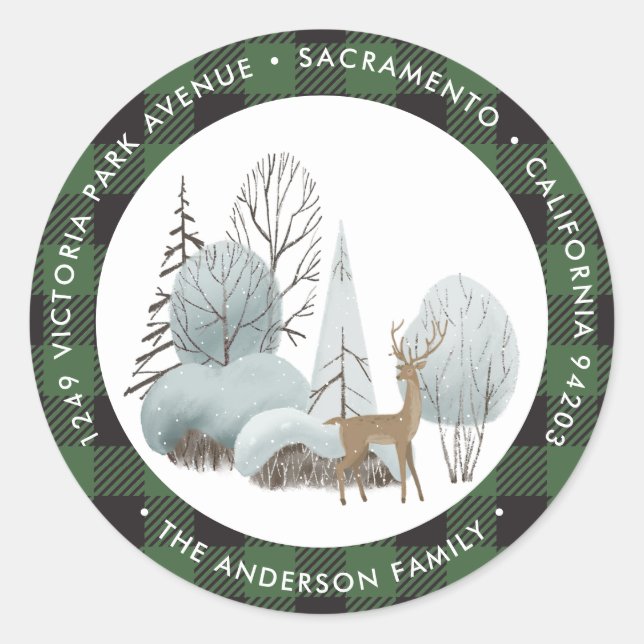 Reindeer Christmas Return Address Labels (Front)