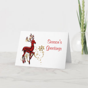 Reindeer Christmas Season's Greetings PERSONALIZE Holiday Card