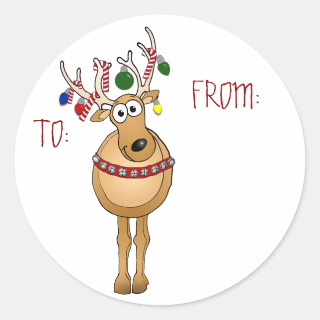 Reindeer Christmas sticker (Front)