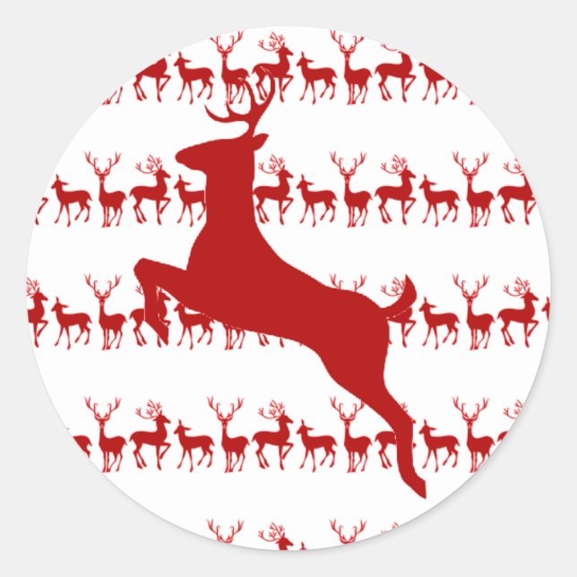 Reindeer Christmas Sticker (Front)