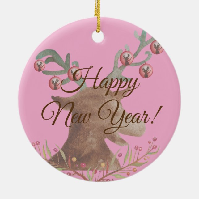 Reindeer Christmas Time  Ornament (Back)
