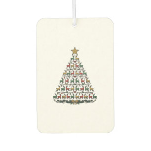 Reindeer Christmas Tree Vintage Engraving Shirt_1 Air Freshener