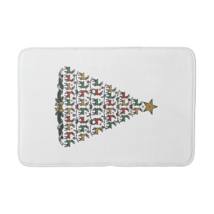 Reindeer Christmas Tree Vintage Engraving Shirt_1 Bath Mat