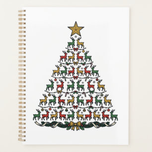 Reindeer Christmas Tree Vintage Engraving Shirt_1 Planner