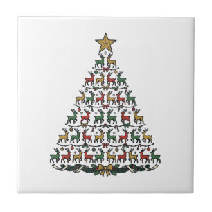 Reindeer Christmas Tree Vintage Engraving Shirt_1 Tile