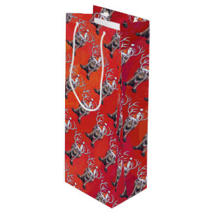 Reindeer Christmas Wine Gift Bag