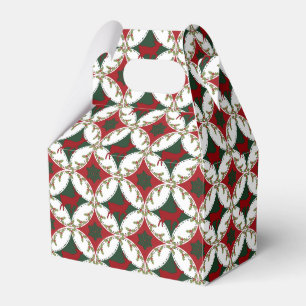 Reindeer Circles-2-PARTY FAVOR BOX, gable style Box