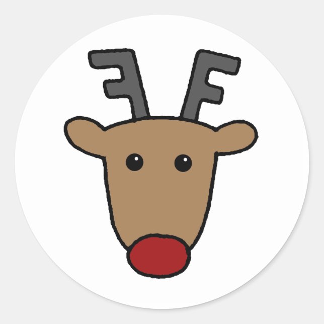 Reindeer Classic Round Sticker (Front)