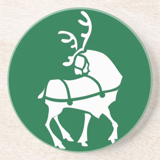 Reindeer Coasters Custom Christmas Coasters (Front)