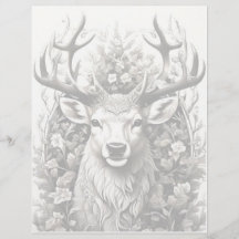 Reindeer Colouring Page - Grayscale