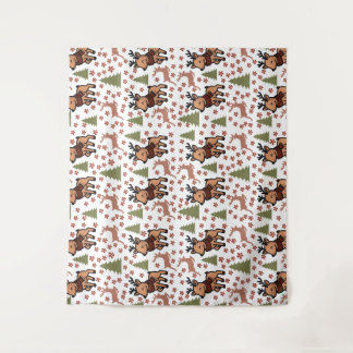 Reindeer cute floral mug tapestry
