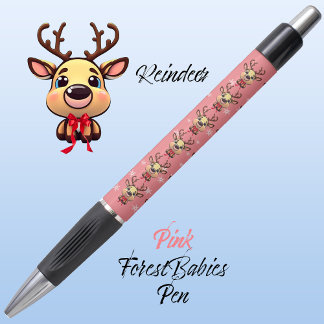 Reindeer Cute Funny Xmas Deer w/ Antlers Pink🦌 Pen