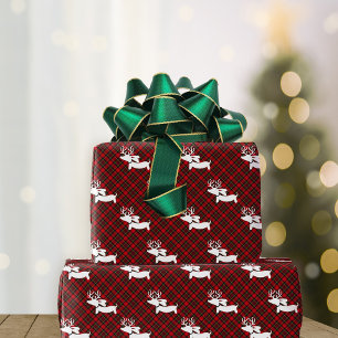 Reindeer Dachshund Christmas Wrapping Paper Sheets