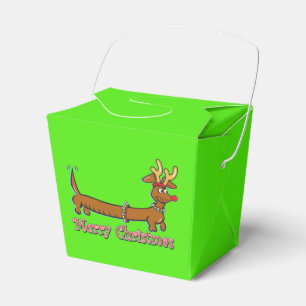 Reindeer Dachsund Merry Christmas Favor Box