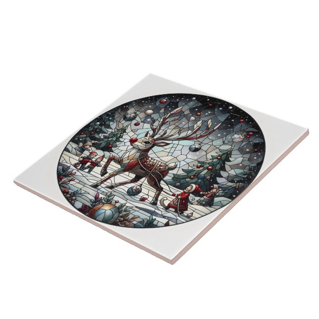Reindeer dances in a winter wonderland tile (Side)