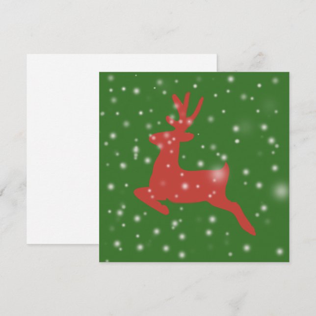 Reindeer Deer Santa  X-mas New Year Invitatation Invitation (Front/Back)