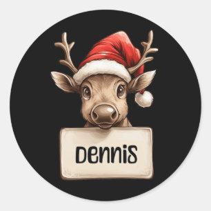 Reindeer Dennis  Classic Round Sticker