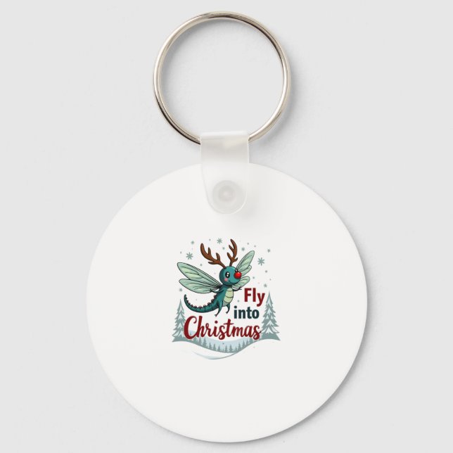 Reindeer Dragonfly Keychain (Front)