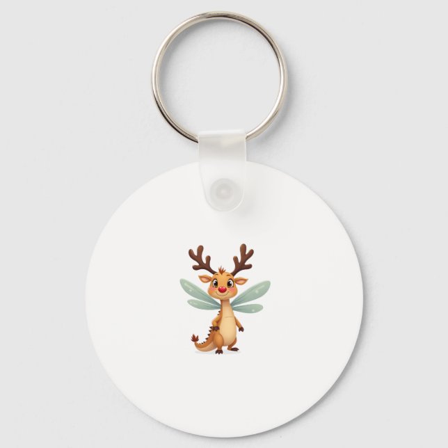 Reindeer Dragonfly Keychain (Front)
