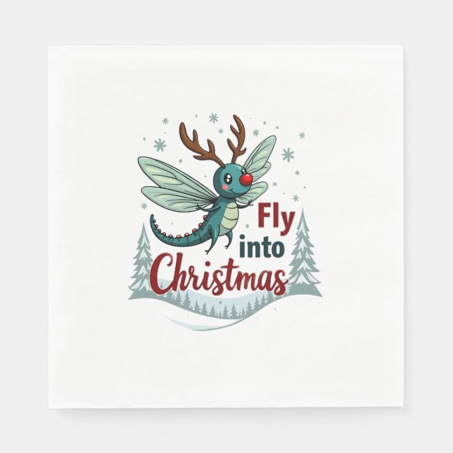 Reindeer Dragonfly Napkin (Front)