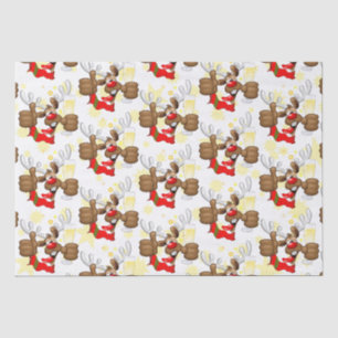 Reindeer Drunk Funny Christmas Character Tissue Paper