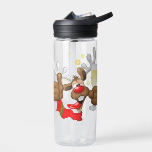 Reindeer Drunk Funny Christmas Character Water Bottle