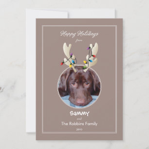 Reindeer Ears Pet Holiday Photo Card