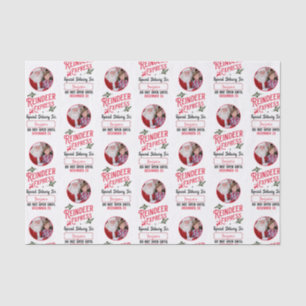 Reindeer Express from Santa Name & Photo Christmas Tissue Paper