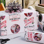 Reindeer Express from Santa Name & Photo Christmas Wrapping Paper<br><div class="desc">Add to Santa's magic this holiday season with this custom red, green, and white Christmas wrapping paper. The gift wrap features a pattern with the text "Reindeer Express" and allows the addition of the name and photo of your little boy or girl! This gift wrap makes a wonderful personalized addition...</div>